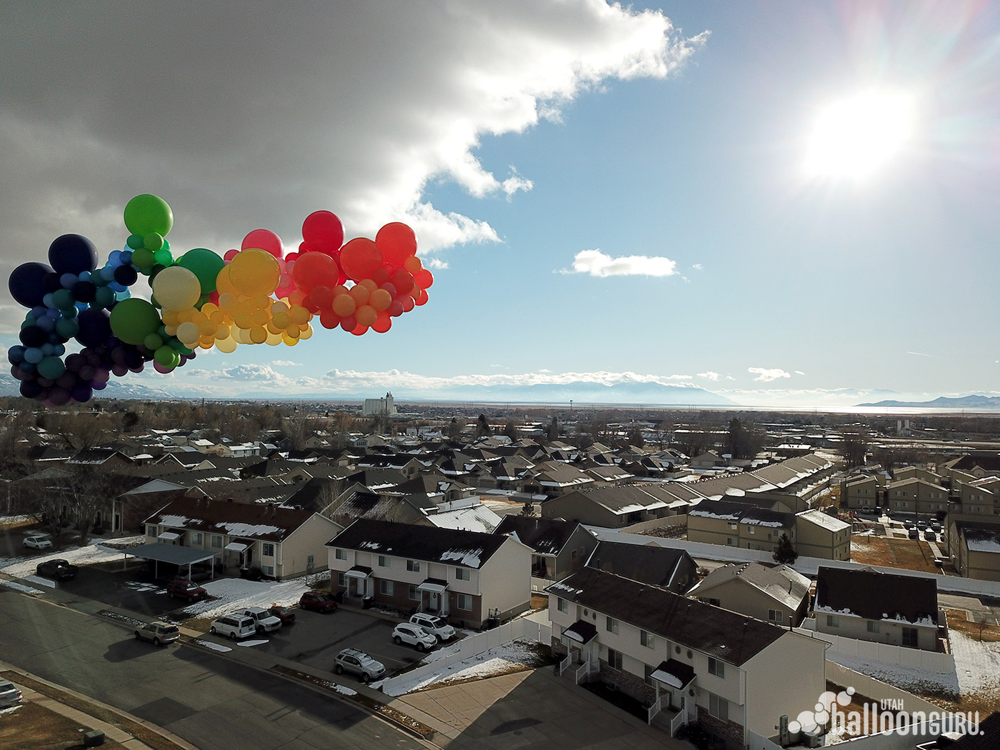 Beautiful organic rainbow balloon arch made for an outdoor event.