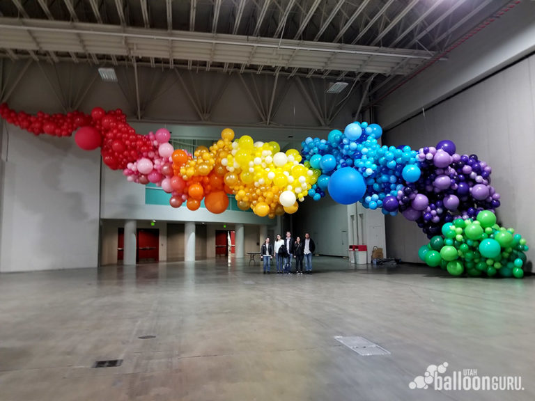 Color Run - Organic Rainbow Balloon Arch Installation