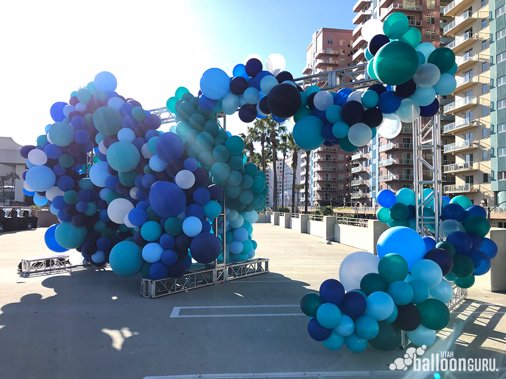 Organic Balloon Sculpture Installation made by Utah Balloon Guru in Long Beach California.